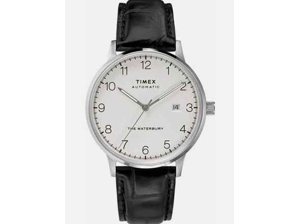 TIMEX AUTOMATIC MEN’S LEATHER WATCH – BLACK