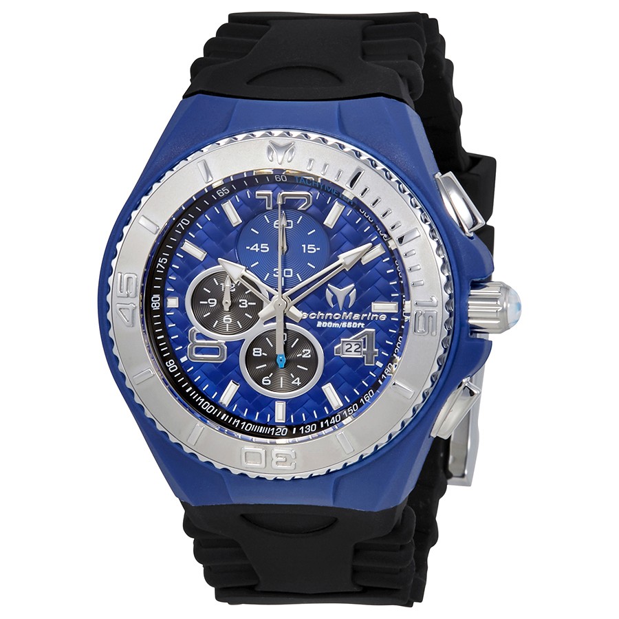 TechnoMarine Cruise JellyFish Men’s 46mm Blue Weave Dial Chrono Watch TM-115114