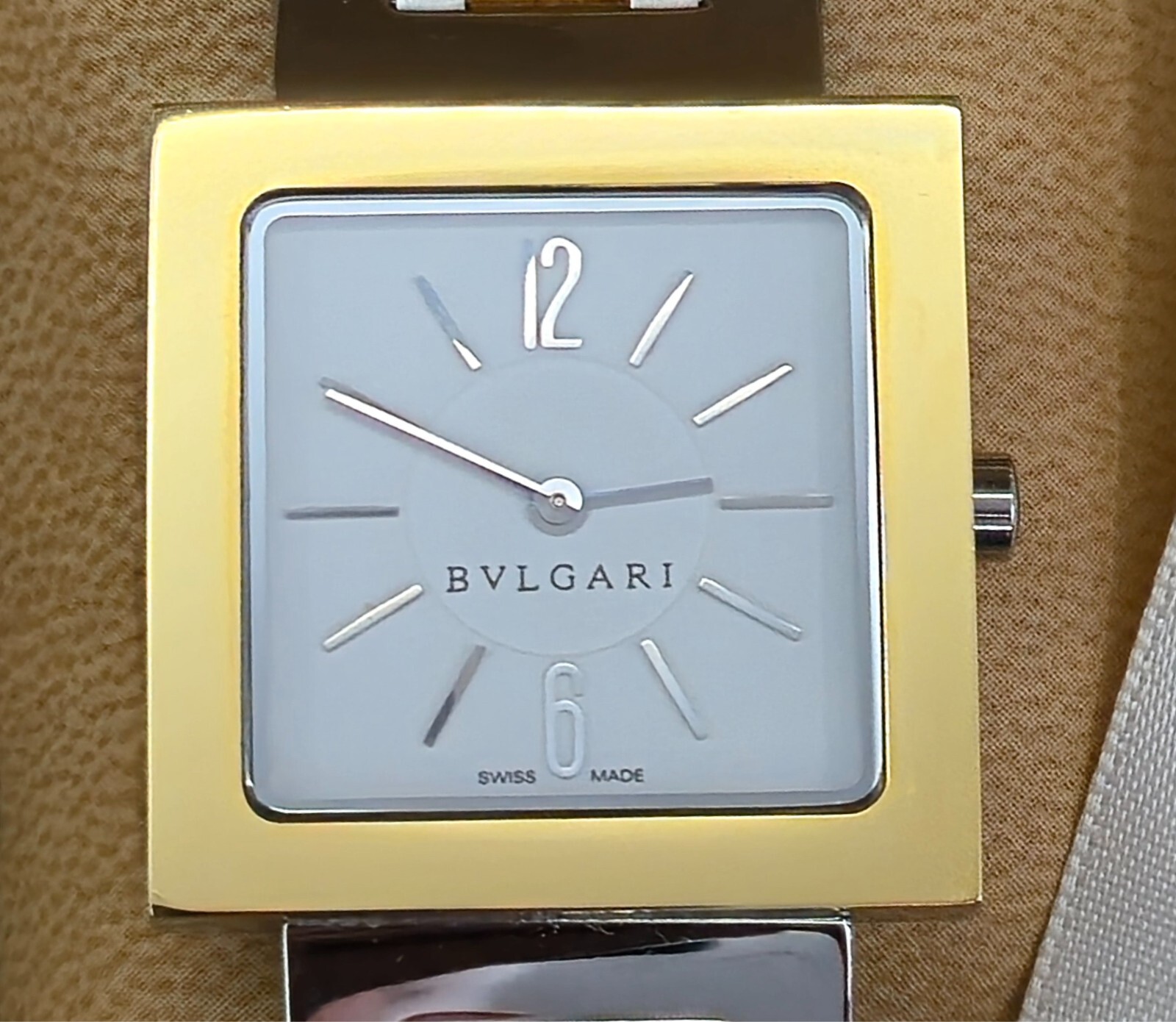 without tags NIB Bvlgari BB 29 SS Automatic Stainless Steelgold 29mm squ G1N