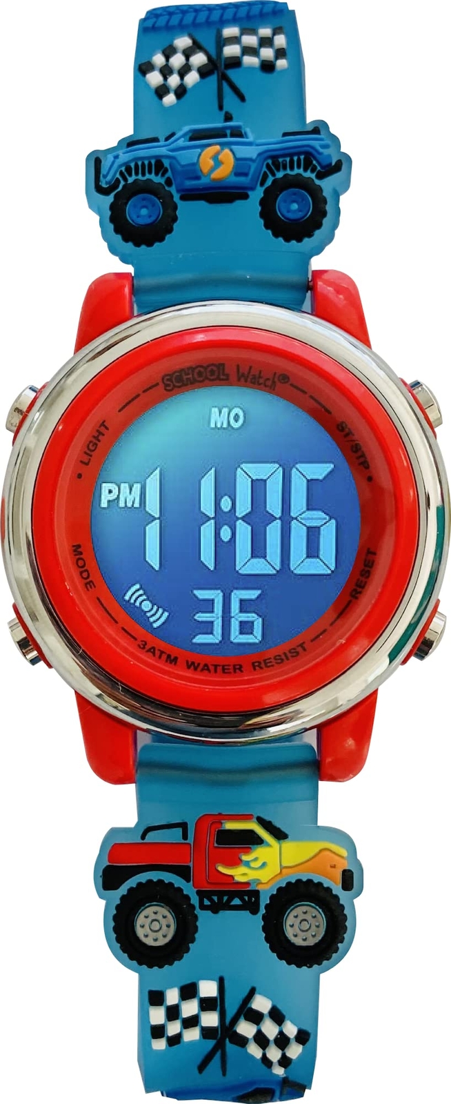 Monster Truck 3D Digital Light Up Watch for Boys – Waterproof School Watch