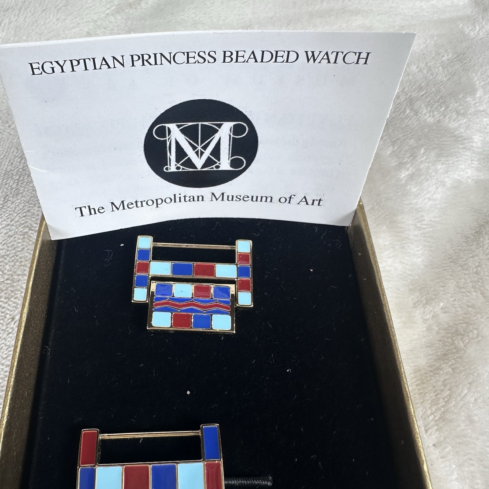 Met Museum (MMA) Egyptian Princess Beaded Quartz Watch Box Papers Working 2013