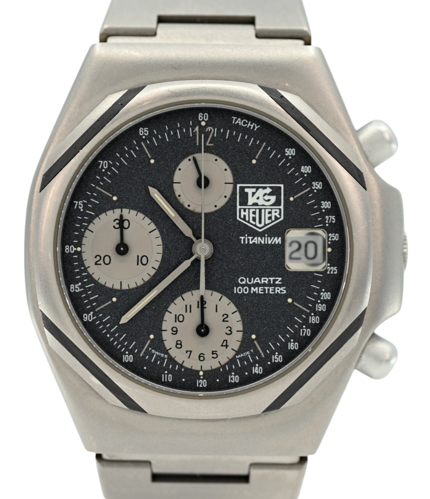 1980’s RARE Men’s 39mm Tag Heuer 100M Titanium Chronograph Watch! Ref: 223.206!
