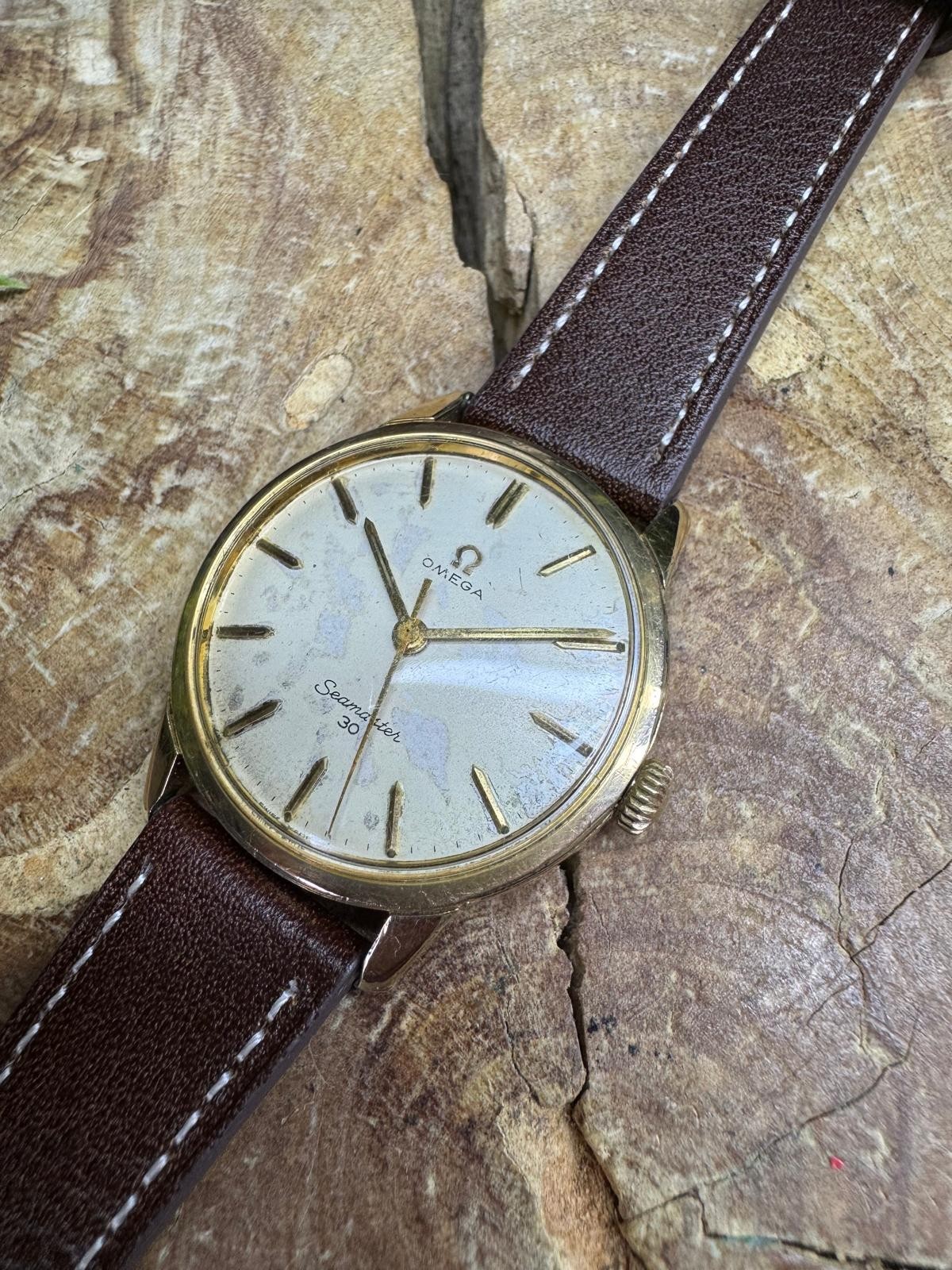 SERVICED Vintage 1963 Omega Seamaster 30 Cal 286 Manual Gold Plated Ref 135.007