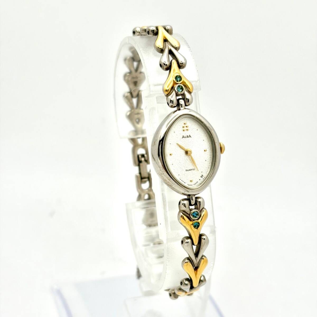 Seiko Alba V400-5100 Oval Ladies Watch 4P Colour Stone Dial New Battery