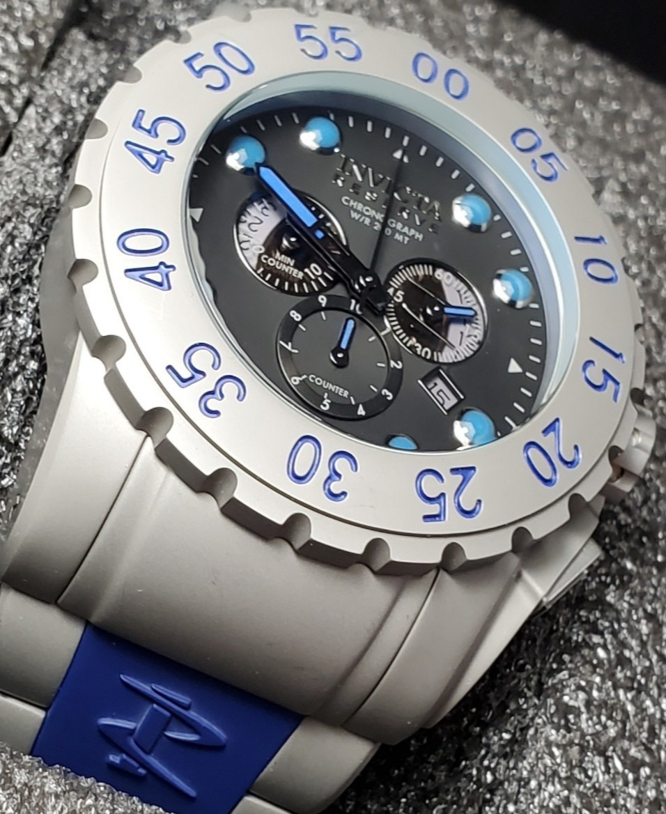 INVICTA RESERVE DIVER LEVIATHAN 0800 STAINLESS 200M 52mm MEN’S WATCH GRAY BLUE