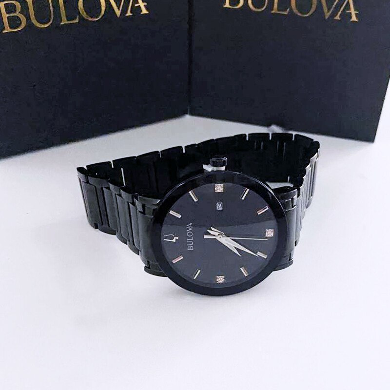 Bulova Men New Modern Futuro Black Dial 3Hand Quartz Watch 98D114（42MM）