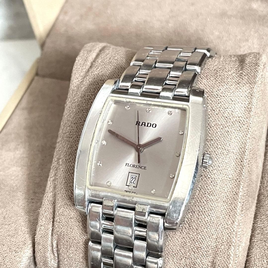 [ Excellent ] Rado Florence Silver Dial Quartz Men’s Watch Tested New Battery