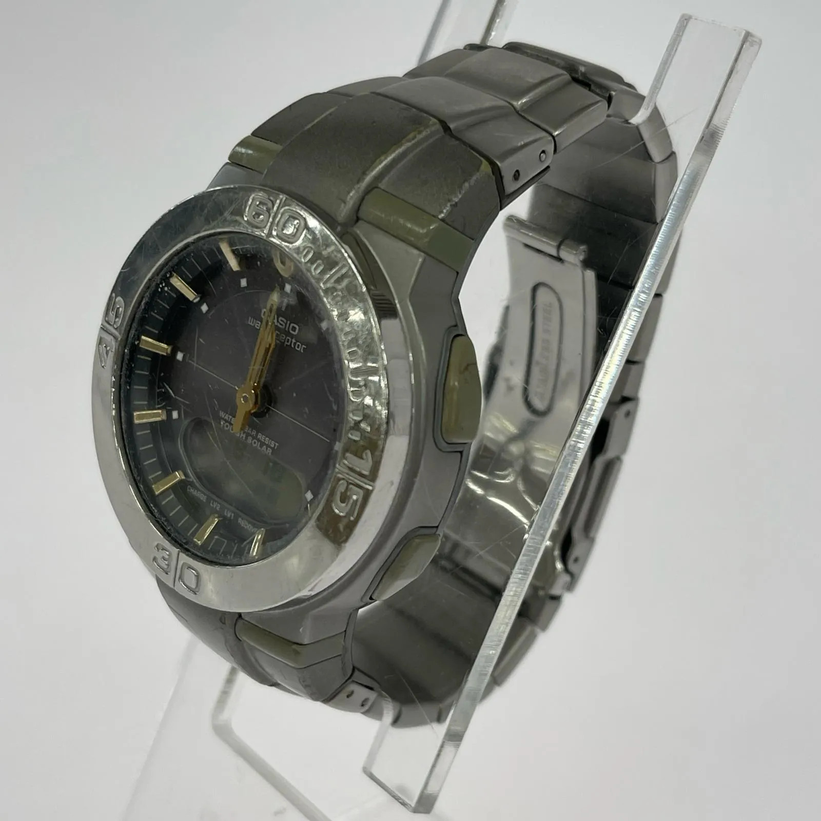 CASIO WVA-310 WAVE CEPTOR TOUGH SOLAR Watch / Navy x Silver