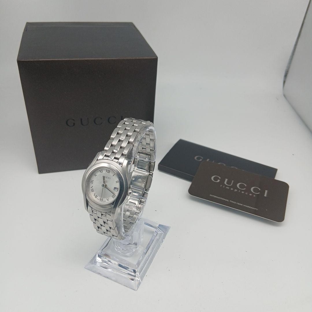 Gucci 5500L G-Class Ladies Watch Silver Dial Roman Index Date Quartz Auth Japan