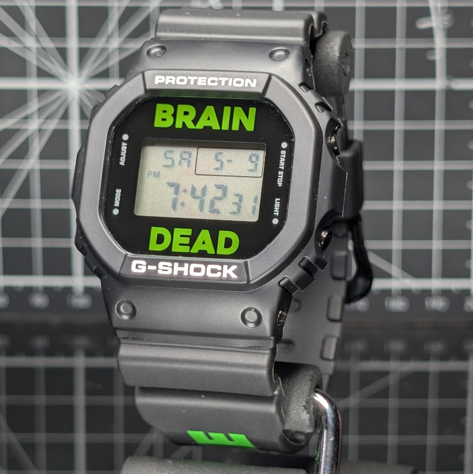 Casio G-Shock BRAIN DEAD DW-5600 Black Green Japanese Exclusive Square DW-5600VT