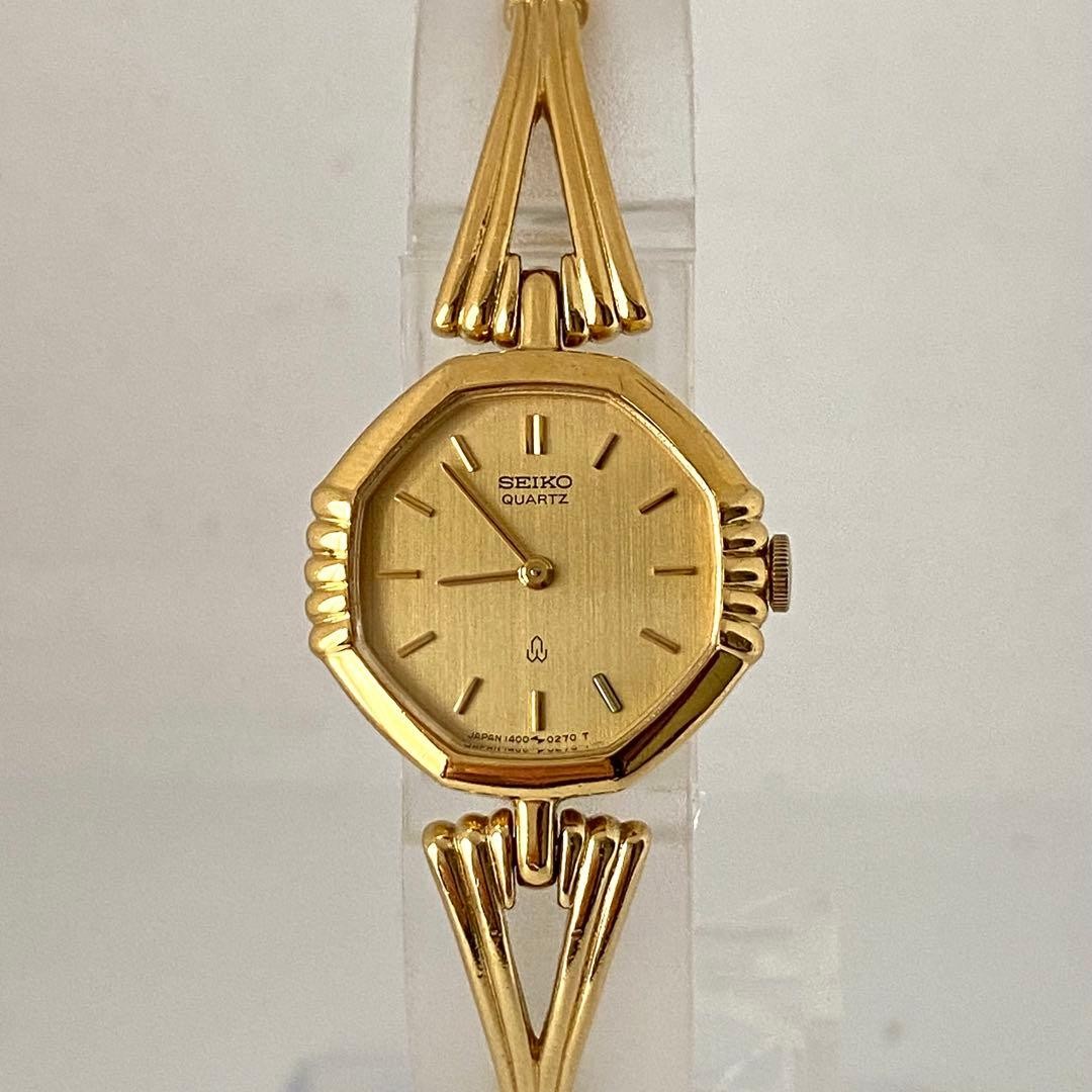 Running SEIKO Octagon Gold Vintage Jewelry Watch