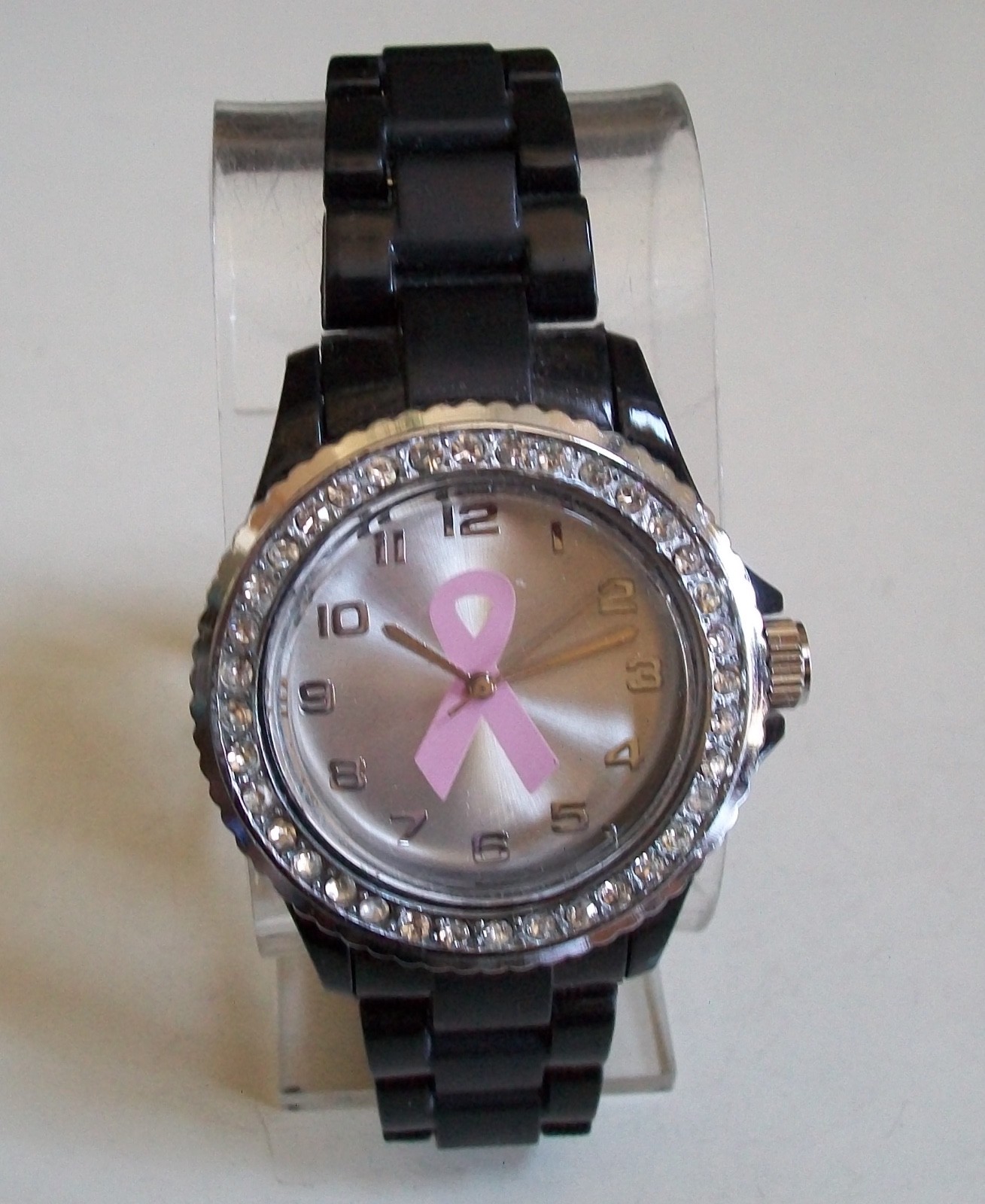 Women’s Breast Cancer Awareness Pink Ribbon Rhinestone Fashion Watch