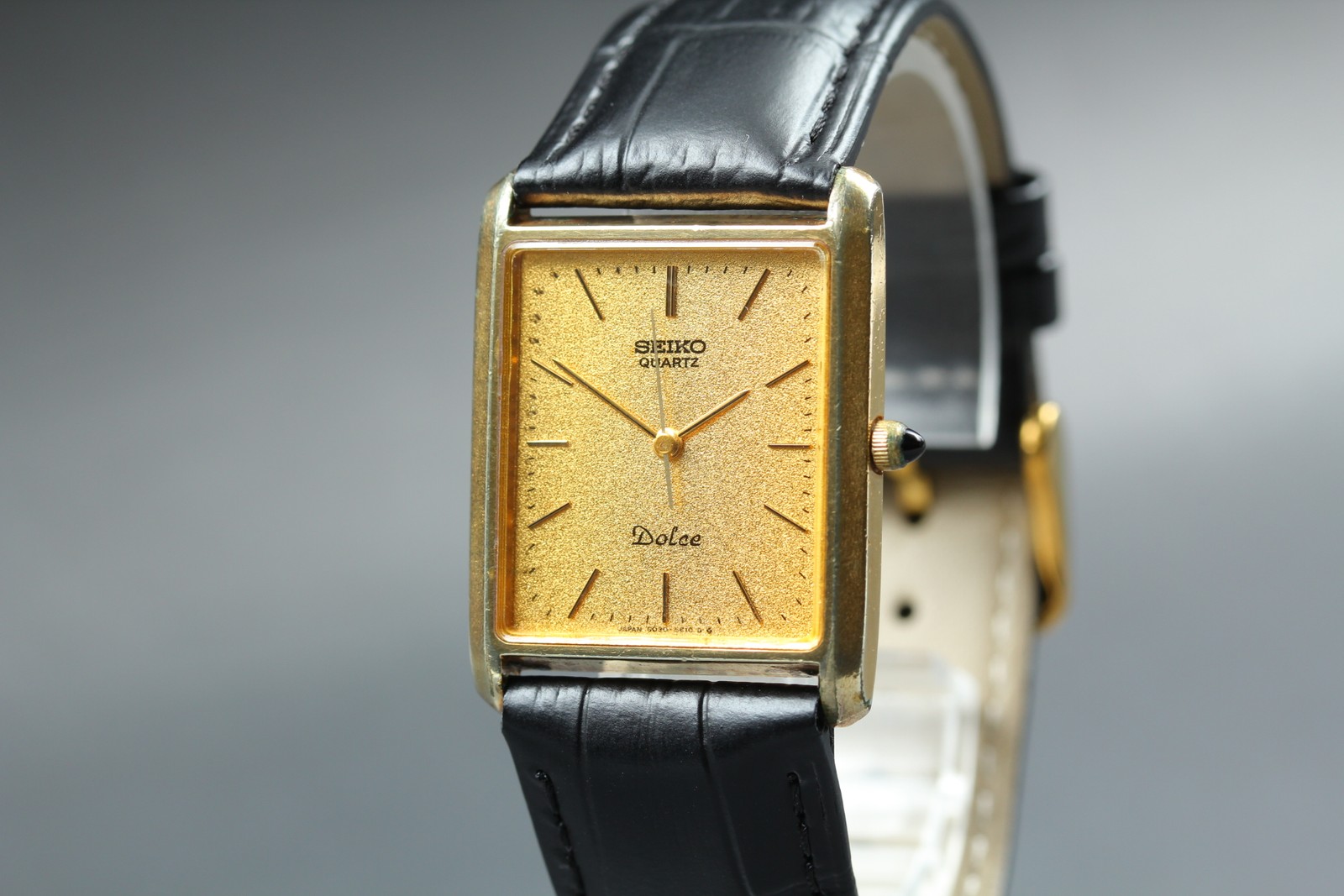 [Exc+5] SEIKO Dolce 6030-5510 26mm Gold Dial Band Quartz Men’s Watch from JAPAN