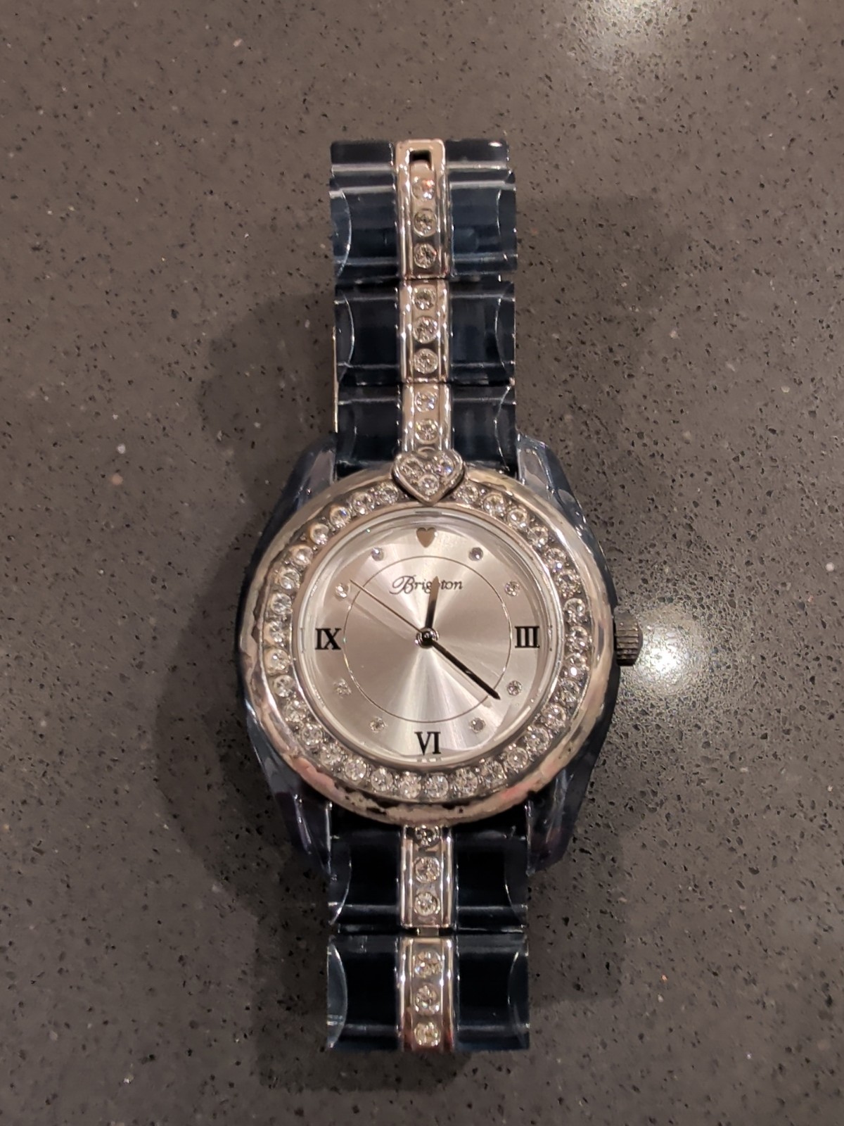 Brighton Dana Point Crystal Bezel Clear Acrylic Watch Rhinestone New Battery Q85