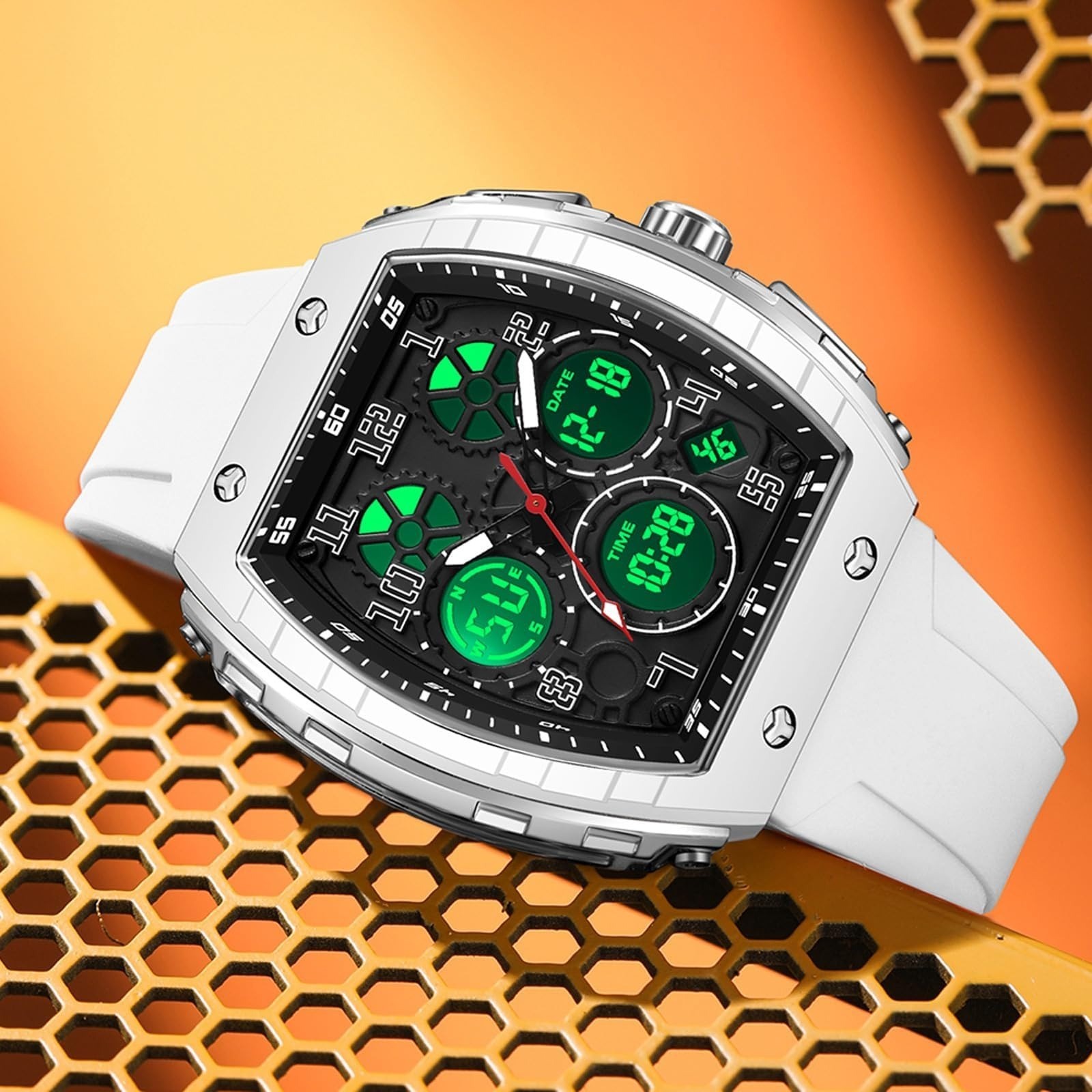 findtime Men’s Digital Analog Dual Time Waterproof Wristwatch