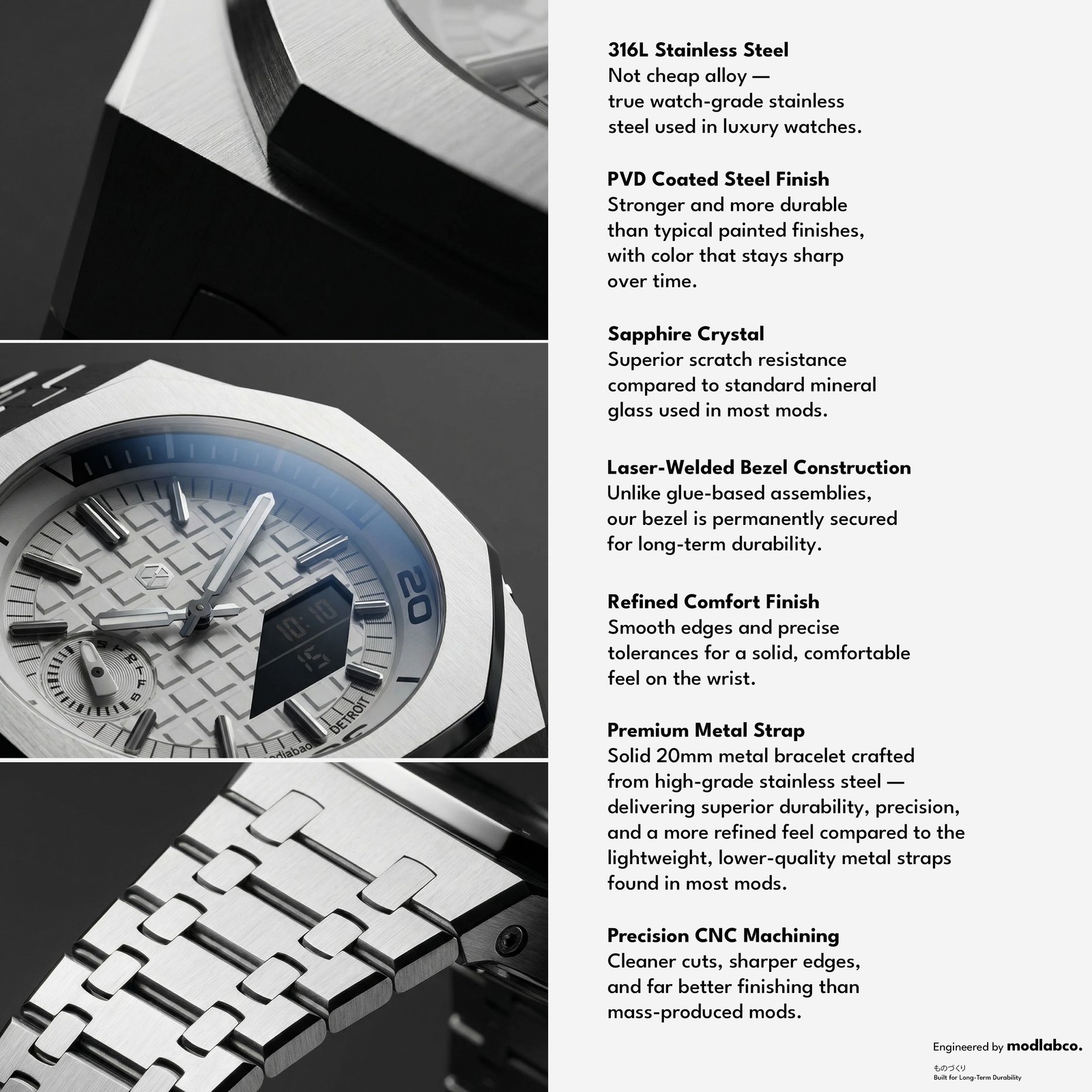 MLC-203 modlab company SIGNATURE 42 Octagonal Yellow Gold Dial Gold Metal Watch