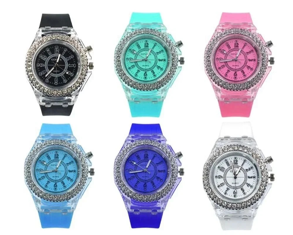 Mens Womens LED Watches Luminous Quartz Watches by Geneva