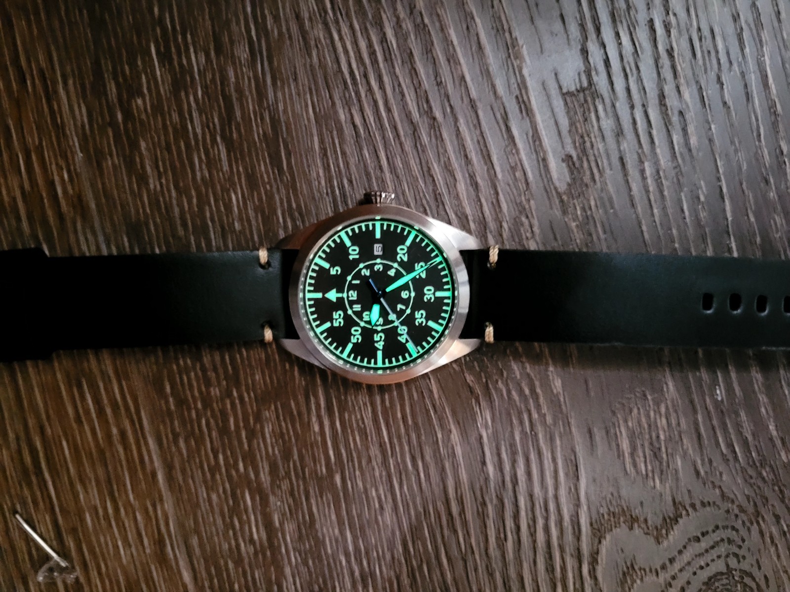 Pilot Field Watch Automatic 24hr Dial Miyota 8215 Sapphire Military Style UK