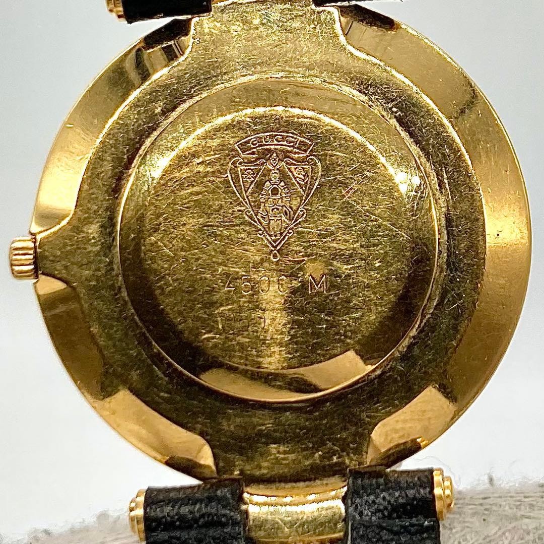 Gucci Working 4500M Combo Gold Dial Silver Men’s Wristwatch