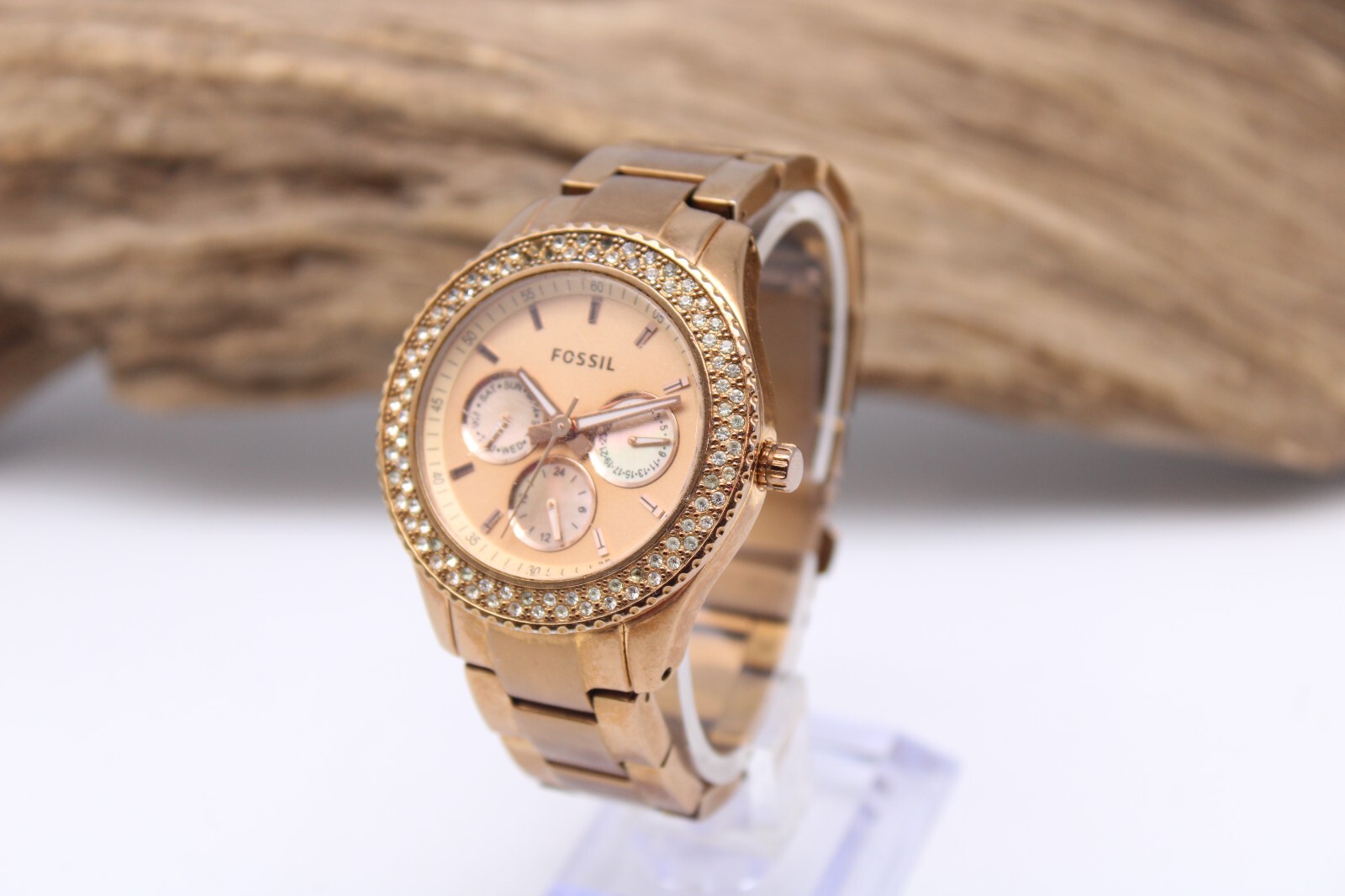 FOSSIL CHRONOGRAPH ES3003-111110 5ATM QUARTZ WATCH 37.8mm 20.6mm LUG RUNS (BB)
