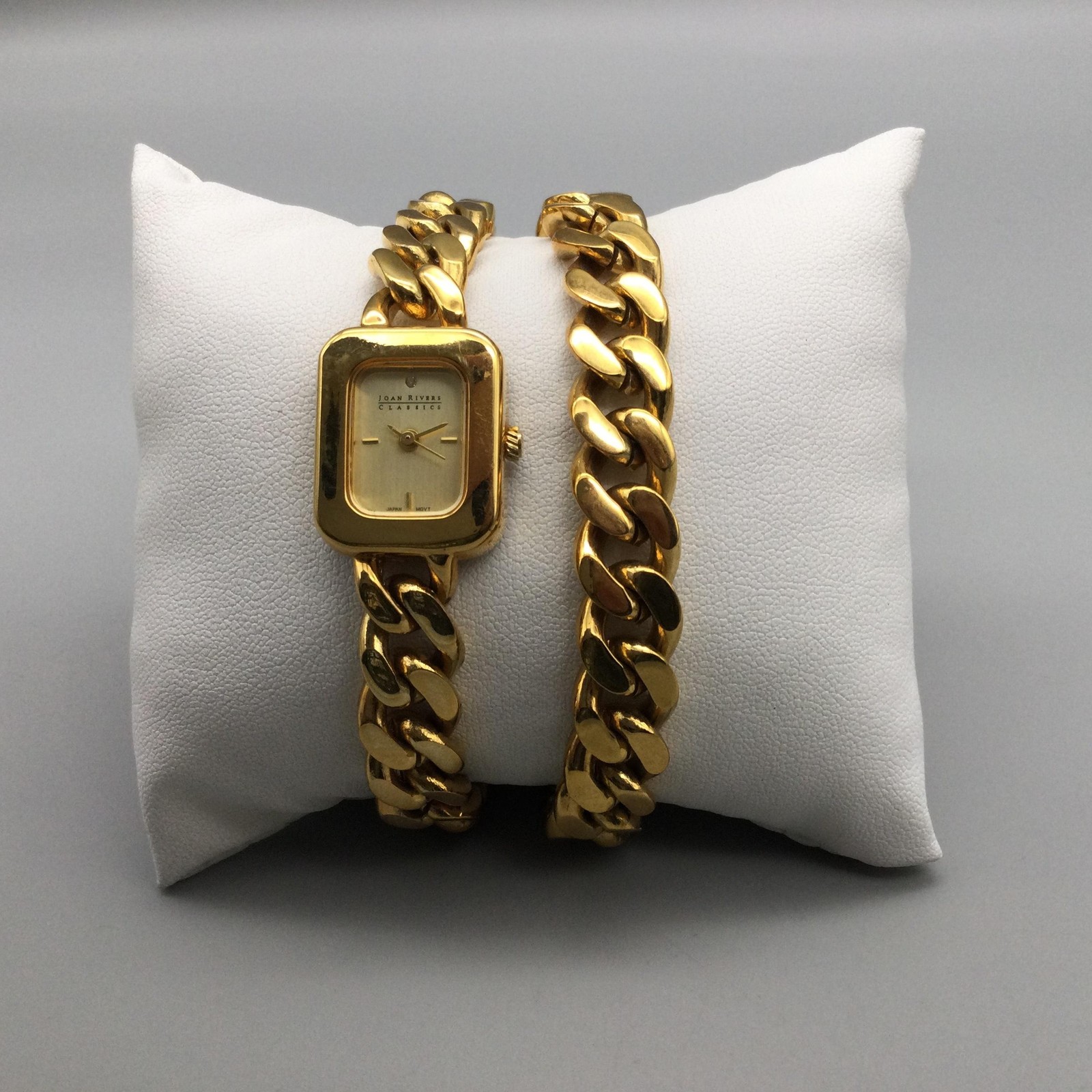 Joan Rivers Classics Womens Watch 18mm Gold Tone Wrap Bracelet New Battery 15″