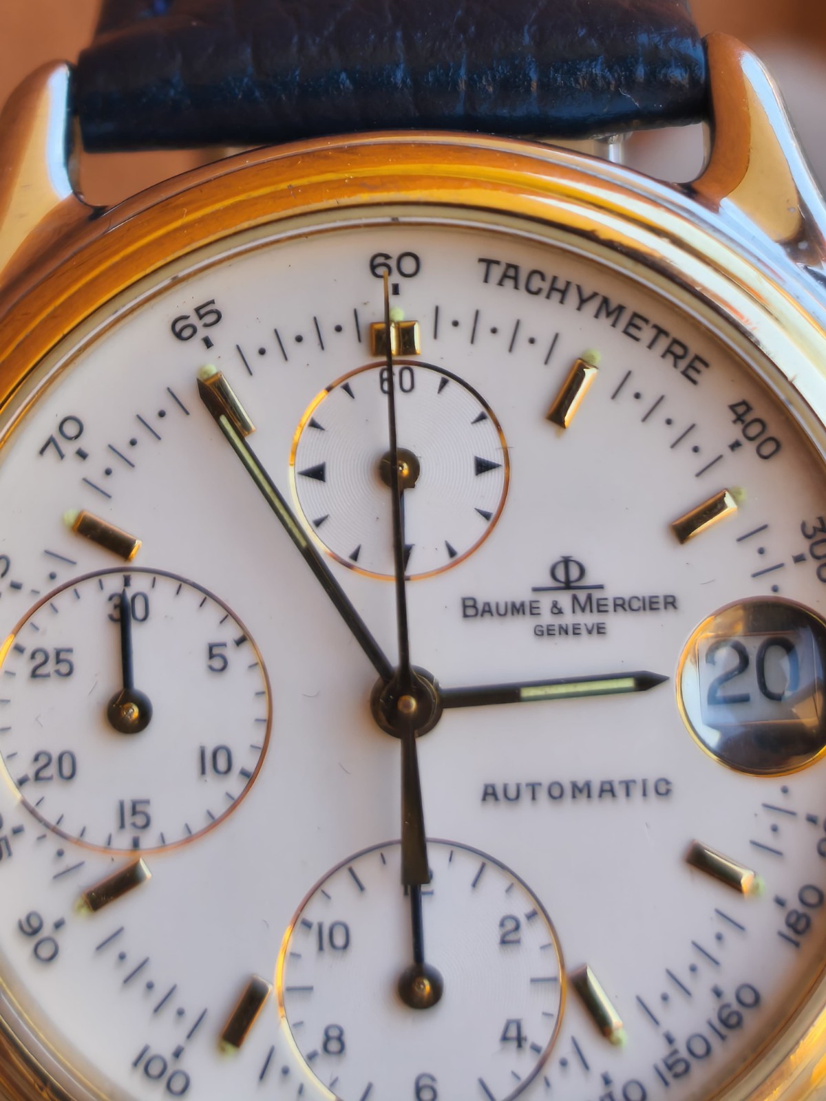 Baume & Mercier 6103 Chrono 🏁 Automatic Date 🇨🇭 Gold Steel Watch