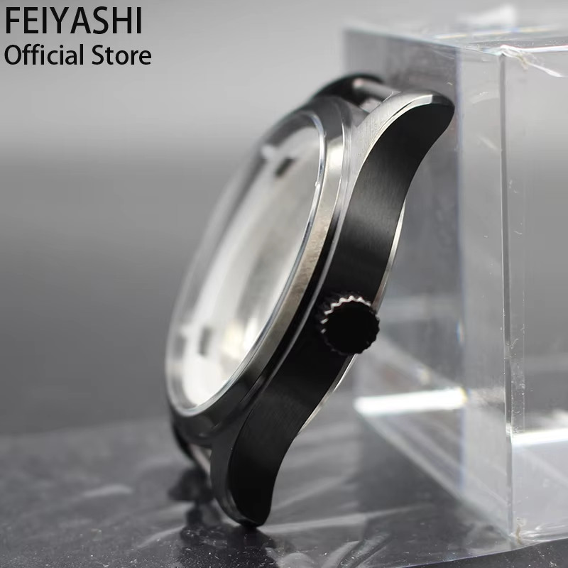 Black PVD 40Mm Brushed and Polished Pilot Watch Case 316L Stainless Steel for Se