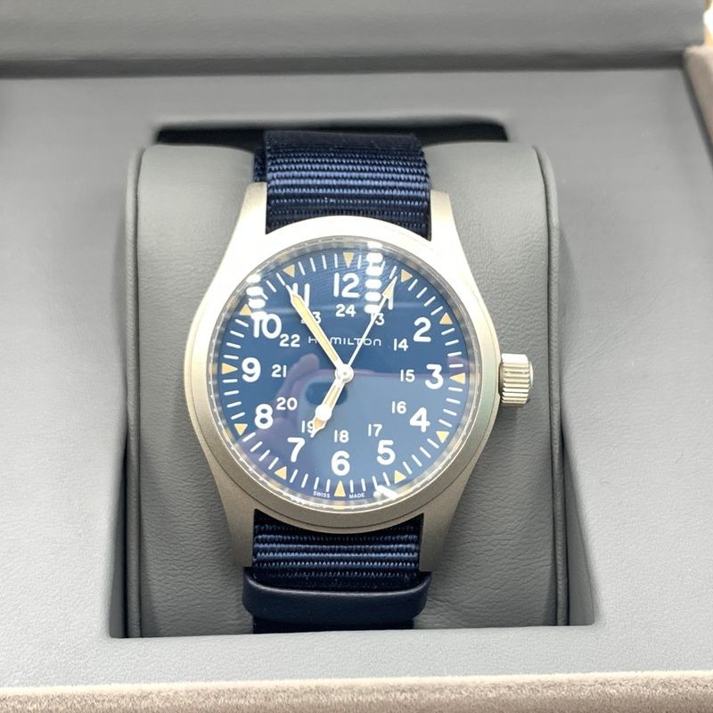 Hamilton Khaki Field Mechanical Navy H694390 42mm Manual Wind Mens Watch