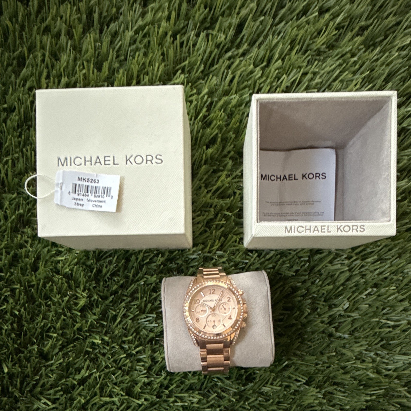 Michael Kors MK5263 Rose Gold Quartz Chronograph Date 38mm 50m Box Manual