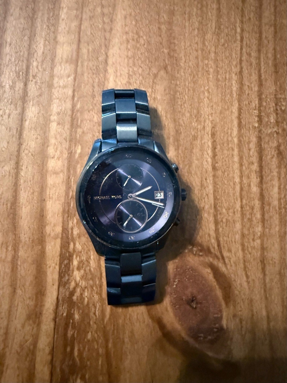 Michael Kors Gunmetal Blue Link Watch