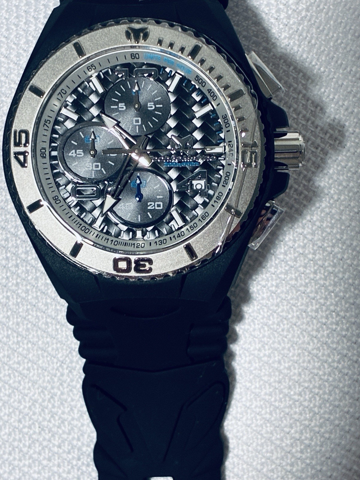 TechnoMarine Cruise Jellyfish Chronograph Date Quartz 200m Black Rubber