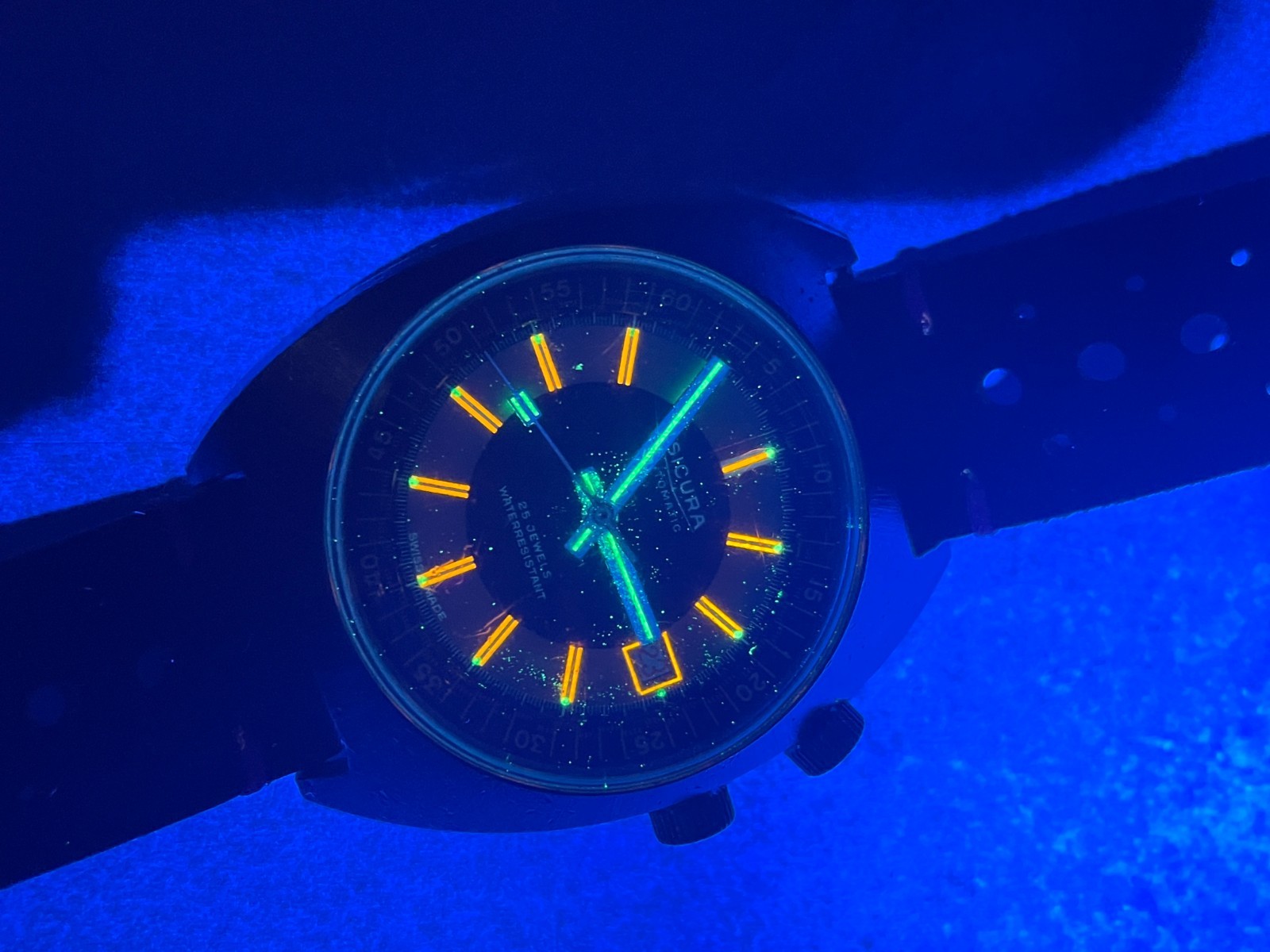 Vintage Sicura Automatic Diver Watch 25 Jewels 1970s Spares Repairs