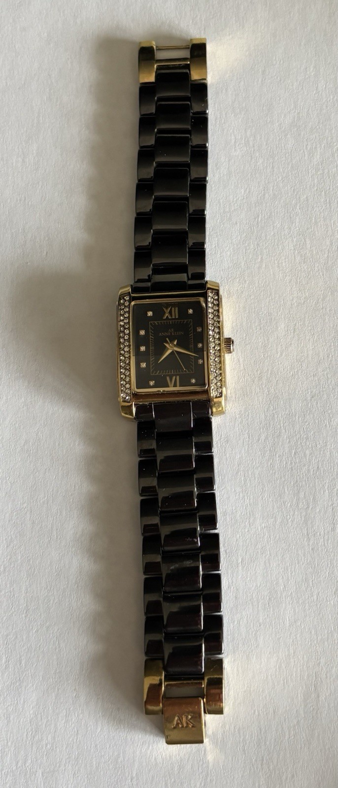 Anne Klein Women’s Watch Y121E 10/9922 Gold Bezel Black face & band