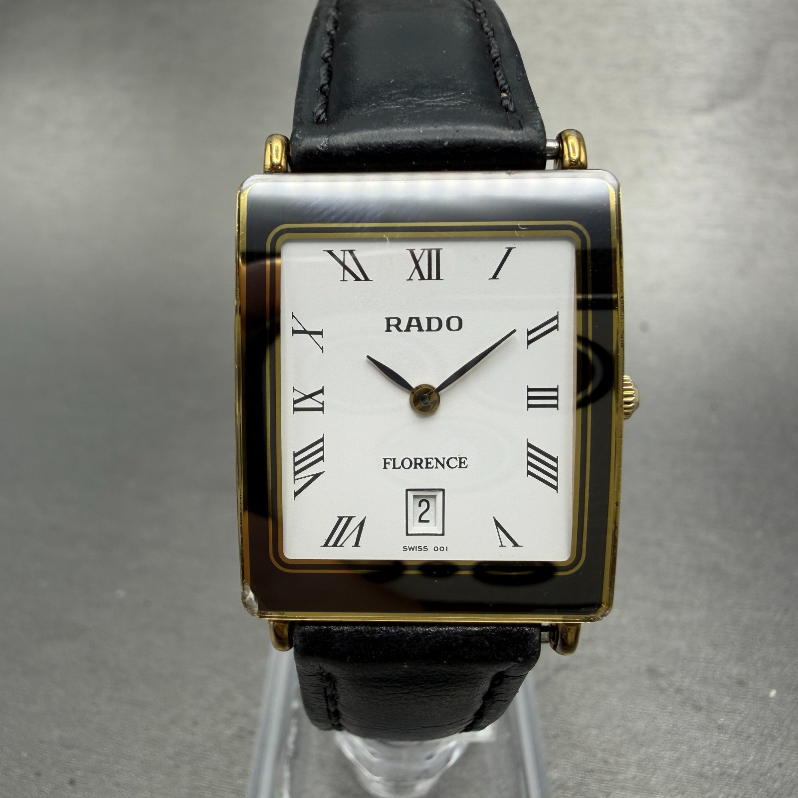 Rado Florence Watch Men 24mm White Dial Gold Tone Date 160.3605.2N New battery