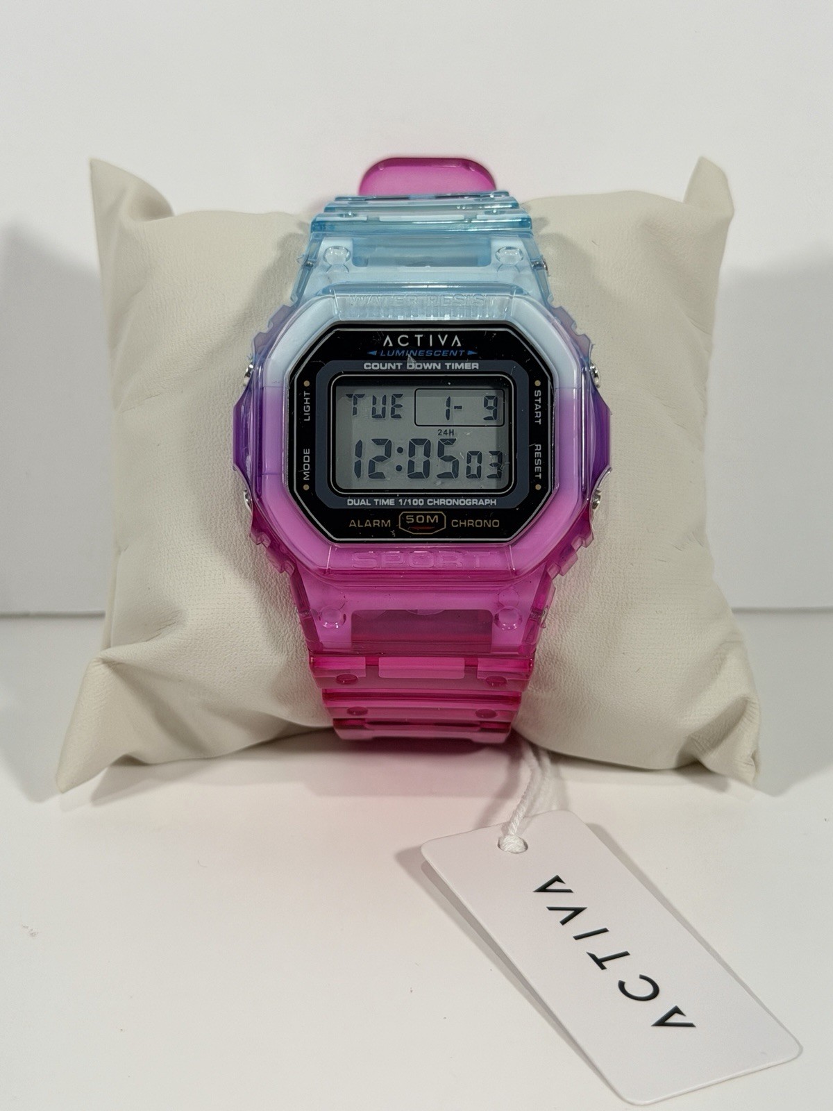 Activa Retro X Invicta Unisex Digital Watch 50mm Pink Purple Blue