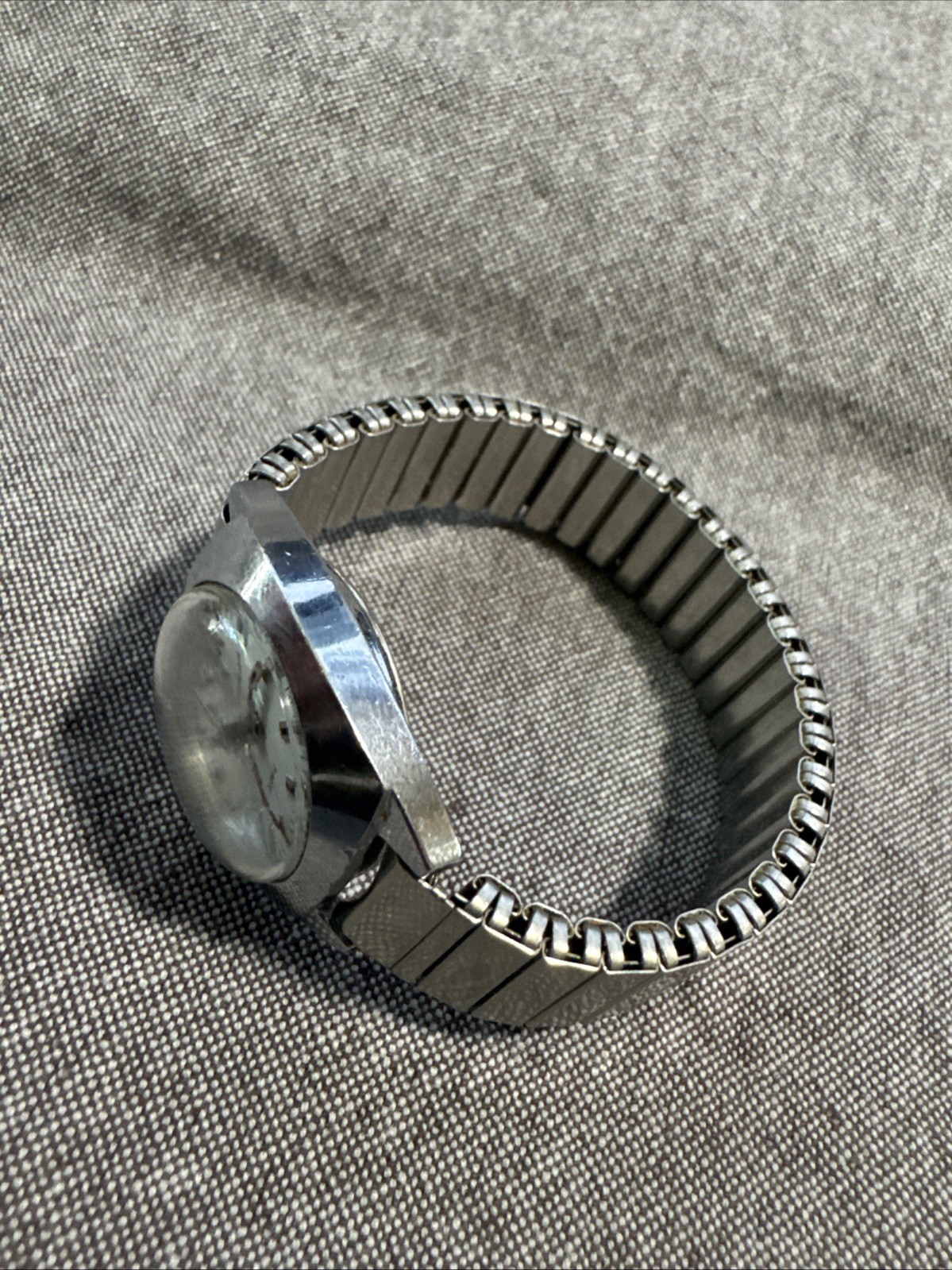 VTG Ladies’ Timex Mechnl Watch Silver-tone Stainless Band White Dial Date Window