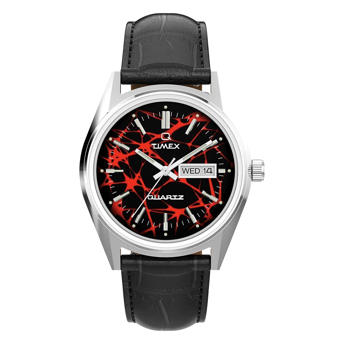 Q Timex 1978 Red Vega Reissue Classic Stainless Steel Case 38mm Watch TW2Y55700