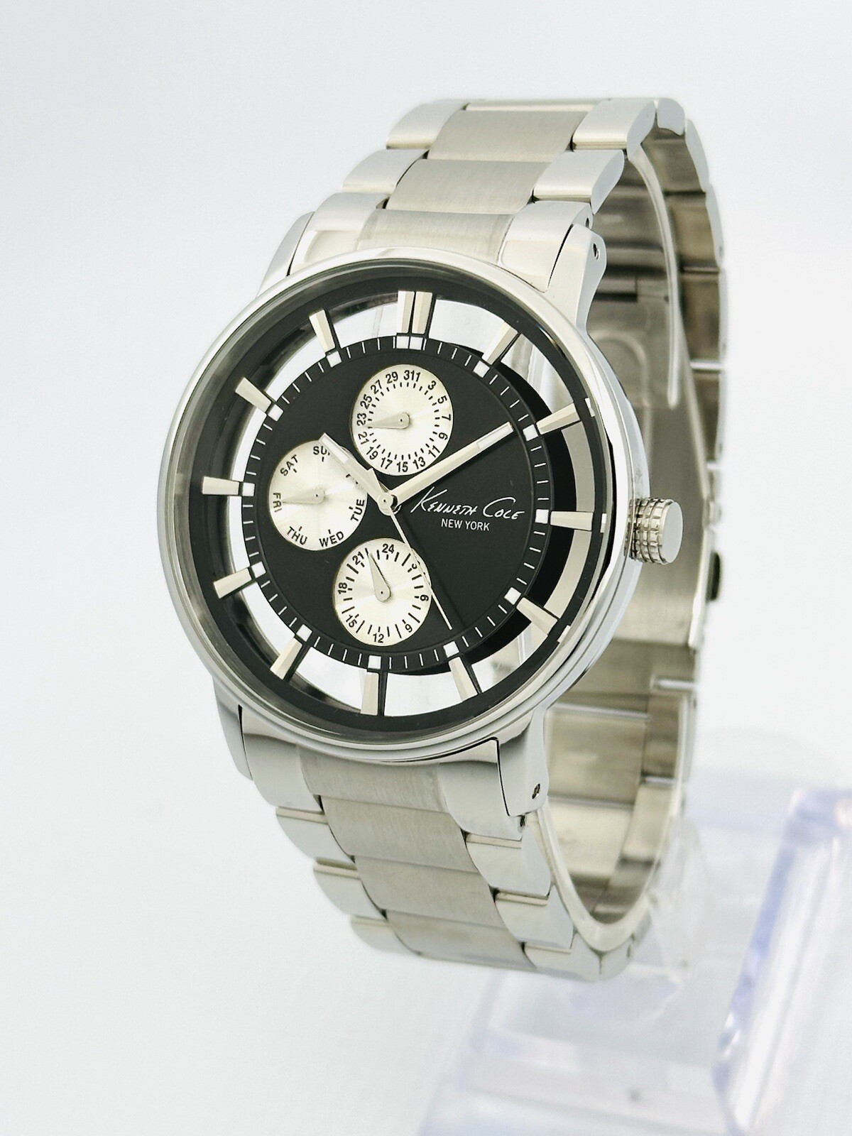 Kenneth Cole KC9115 Men’s See-through transparent Black Dial Bracelet Watch
