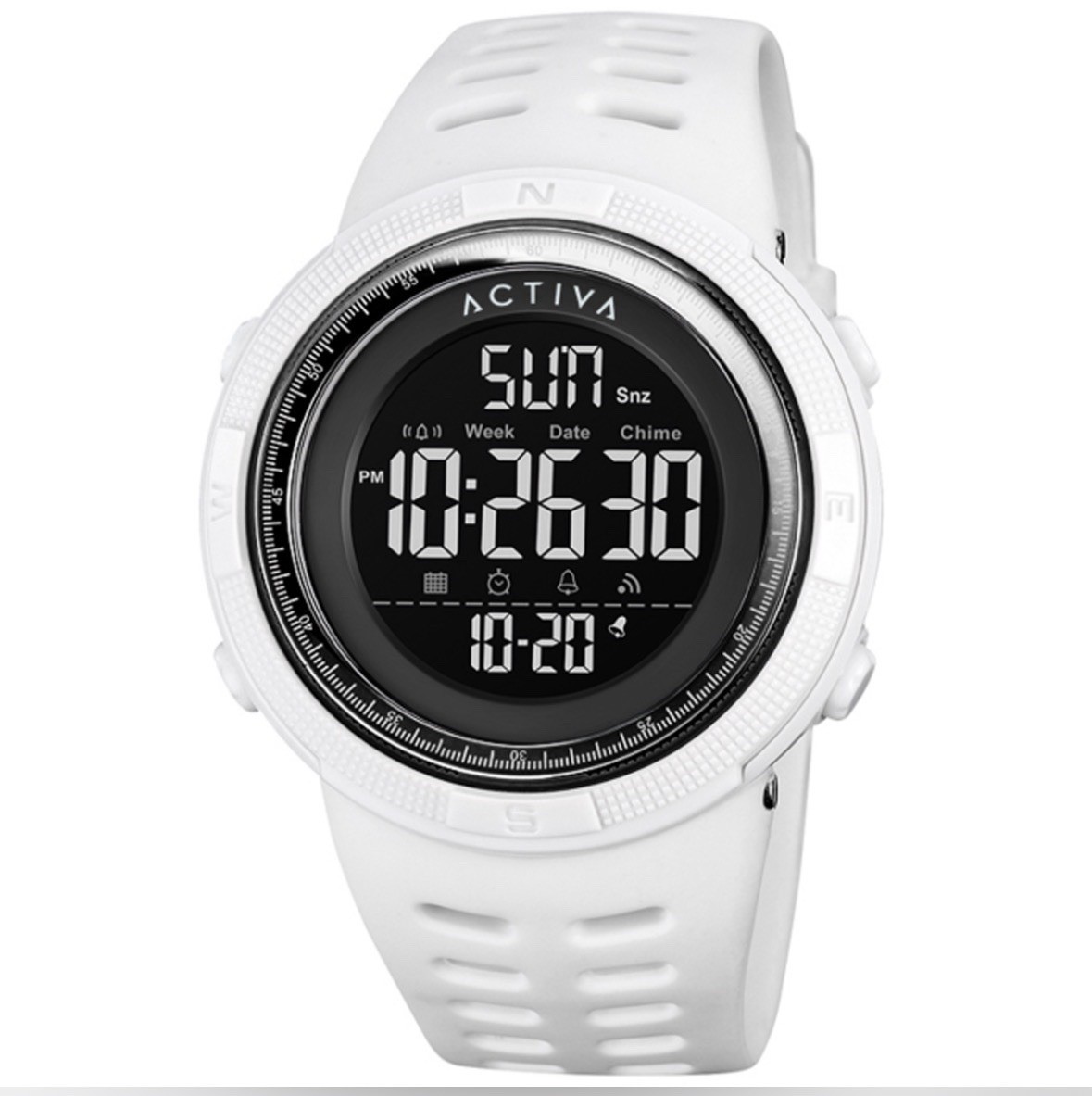 Activa Summit X Invicta Men’s 50mm Digital Quartz Alarm Date White w/ Box