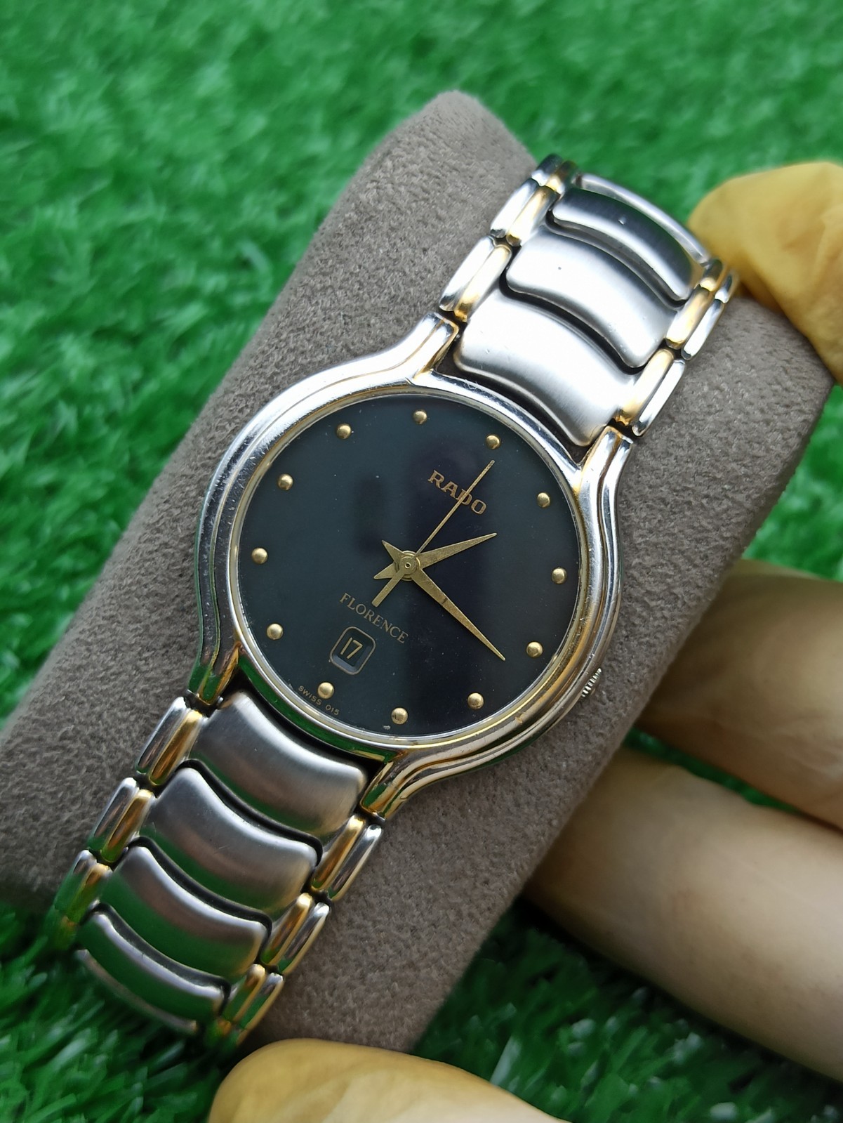 LUXURY RADO FLORENCE CLASSIC WATCH QUARTZ DARK DIAL MEN VINTAGE 80s SWISS MADE