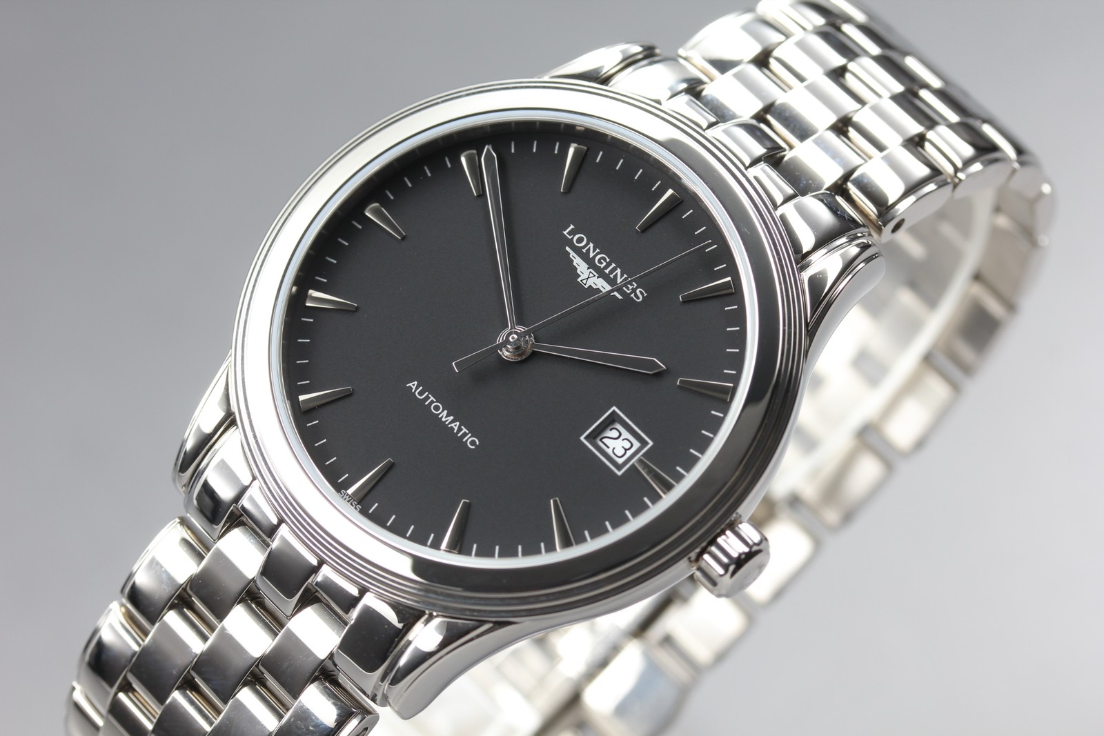 [ w/Box ] LONGINES Flagship L4.984.4.52.6 Black Auto Date Swiss Made Men’s Watch