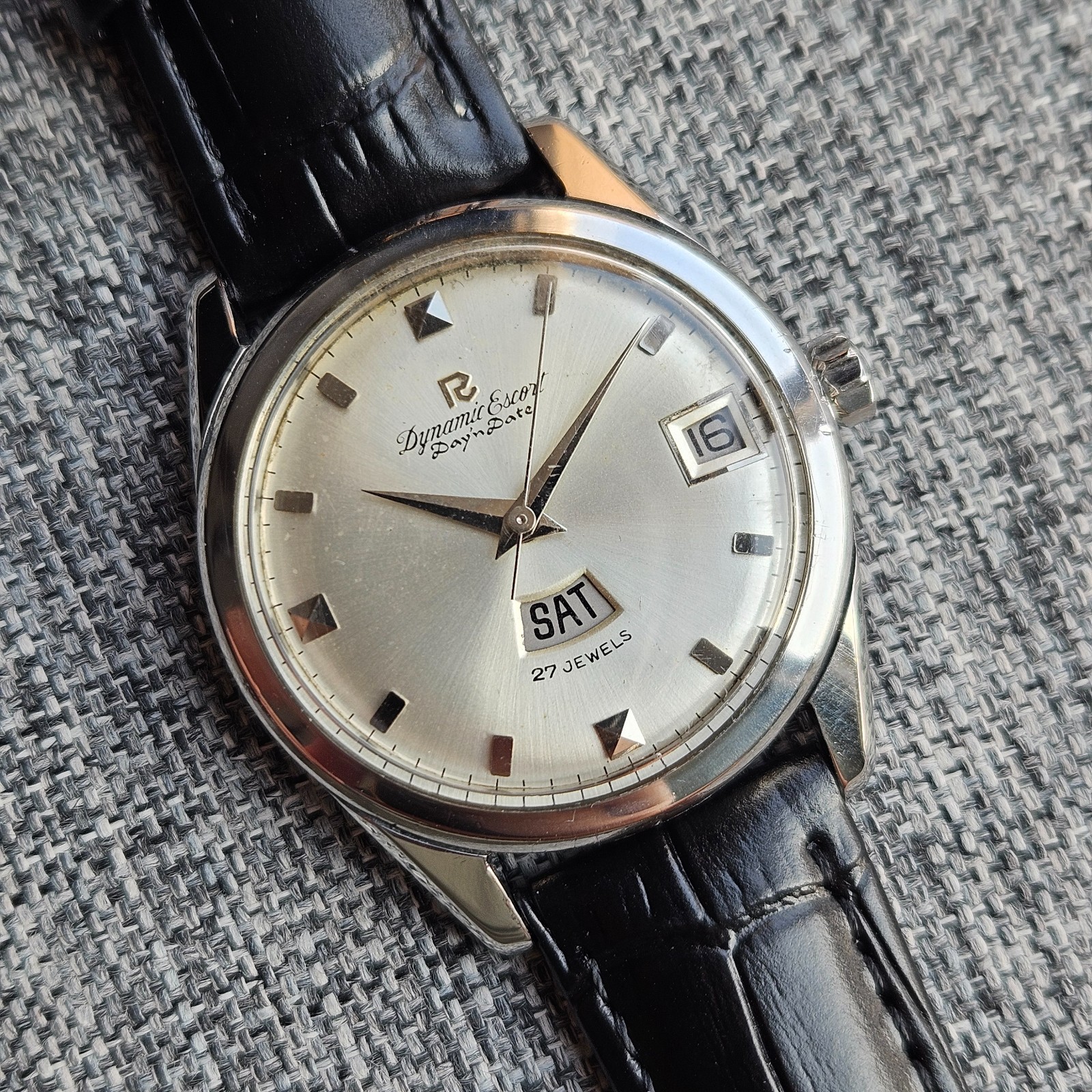 Ricoh Dynamic 65101 Escort Day-Date 27 Jewels Automatic Vintage Japan