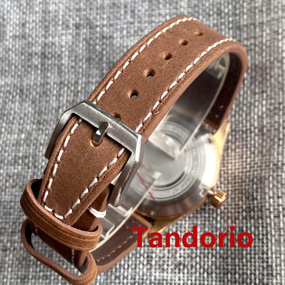 Tandorio 39mm Pilot Full Cusn8 Bronze Japan NH35 Automatic Men Watches 20ATM