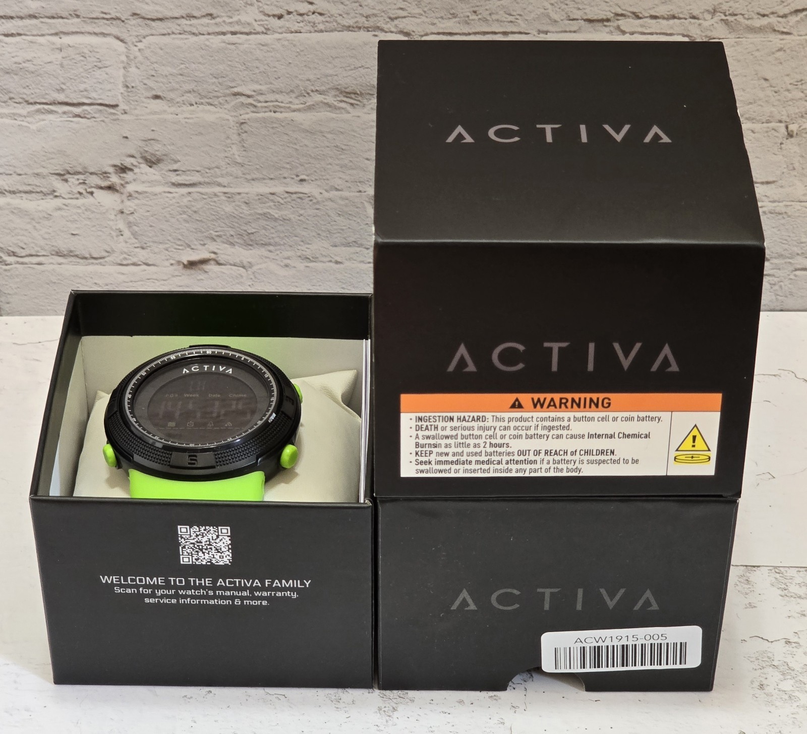 Activa X Invicta Digital Men’s Watch 50mm Black Green ACW1915-005 Brand New