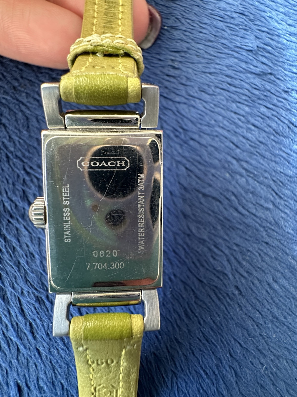 Vtg Women’s Coach Olive Green Women’s Watch, 0820, 8.5in Long