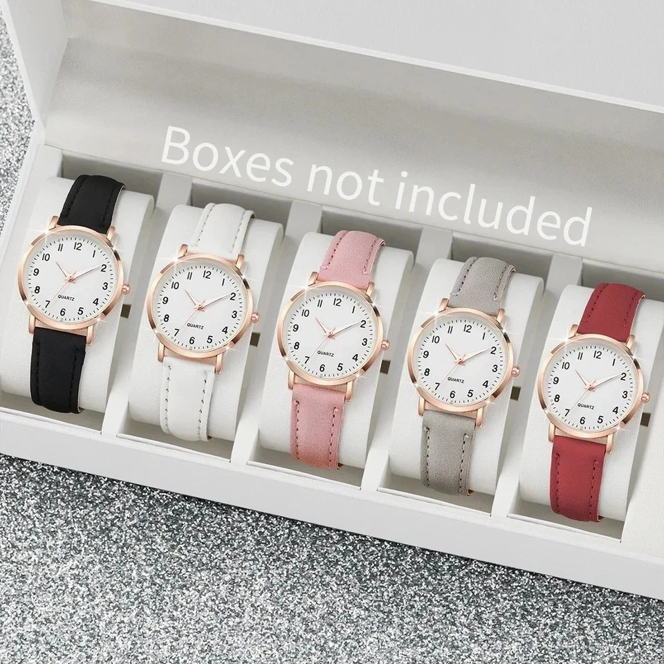 Women’s Watch Bracelet Leather Strap Band Luxury Woman Gift Quartz Round Dial