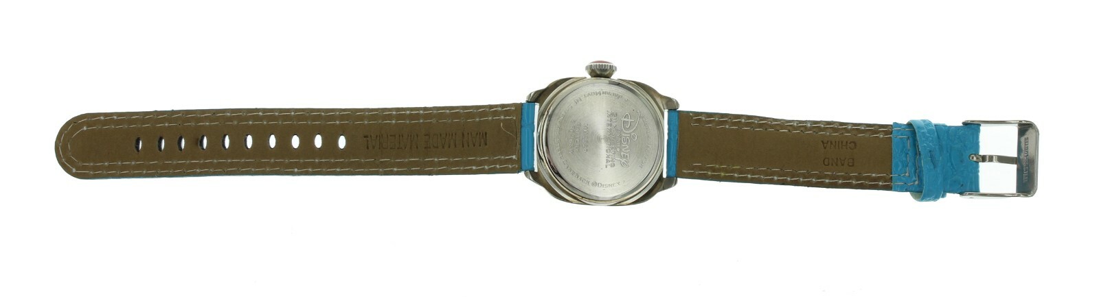Girls cute DISNEY Herbie watch Blue leather band, silver tone case MU2320