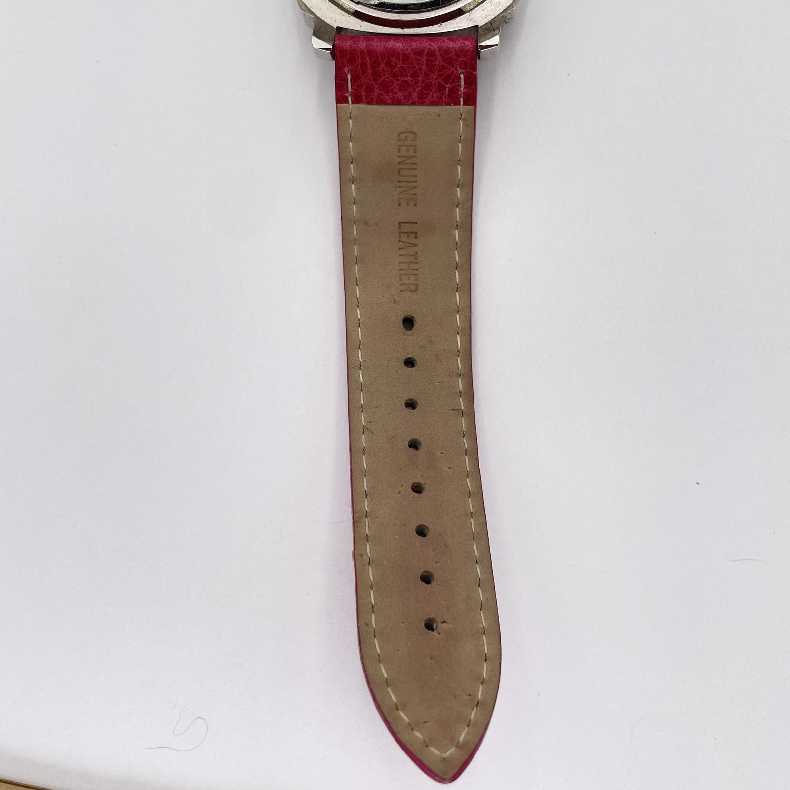 Joan Rivers Classics Watch Womens Pink Dial Leather Strap Quartz Japan Movt