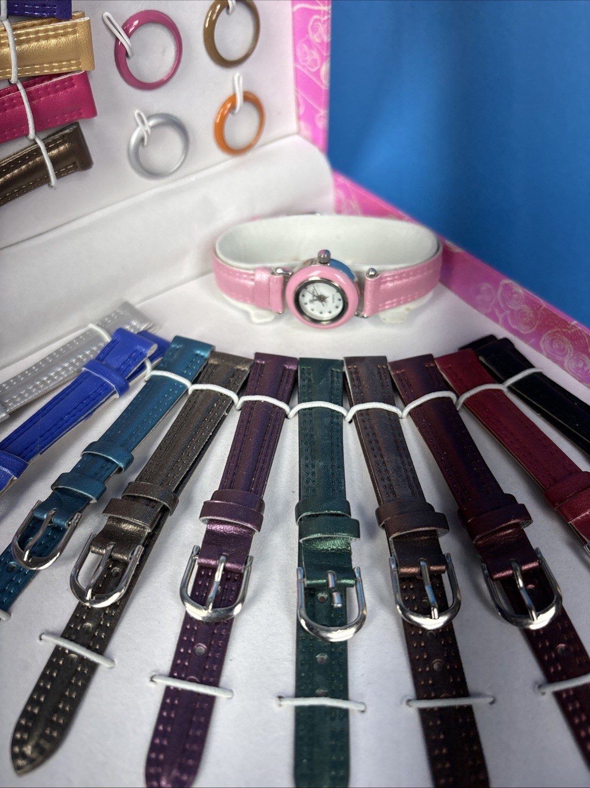 Vintage Princes 41 Interchangeable Watch Set Multi Color Band and Bezels