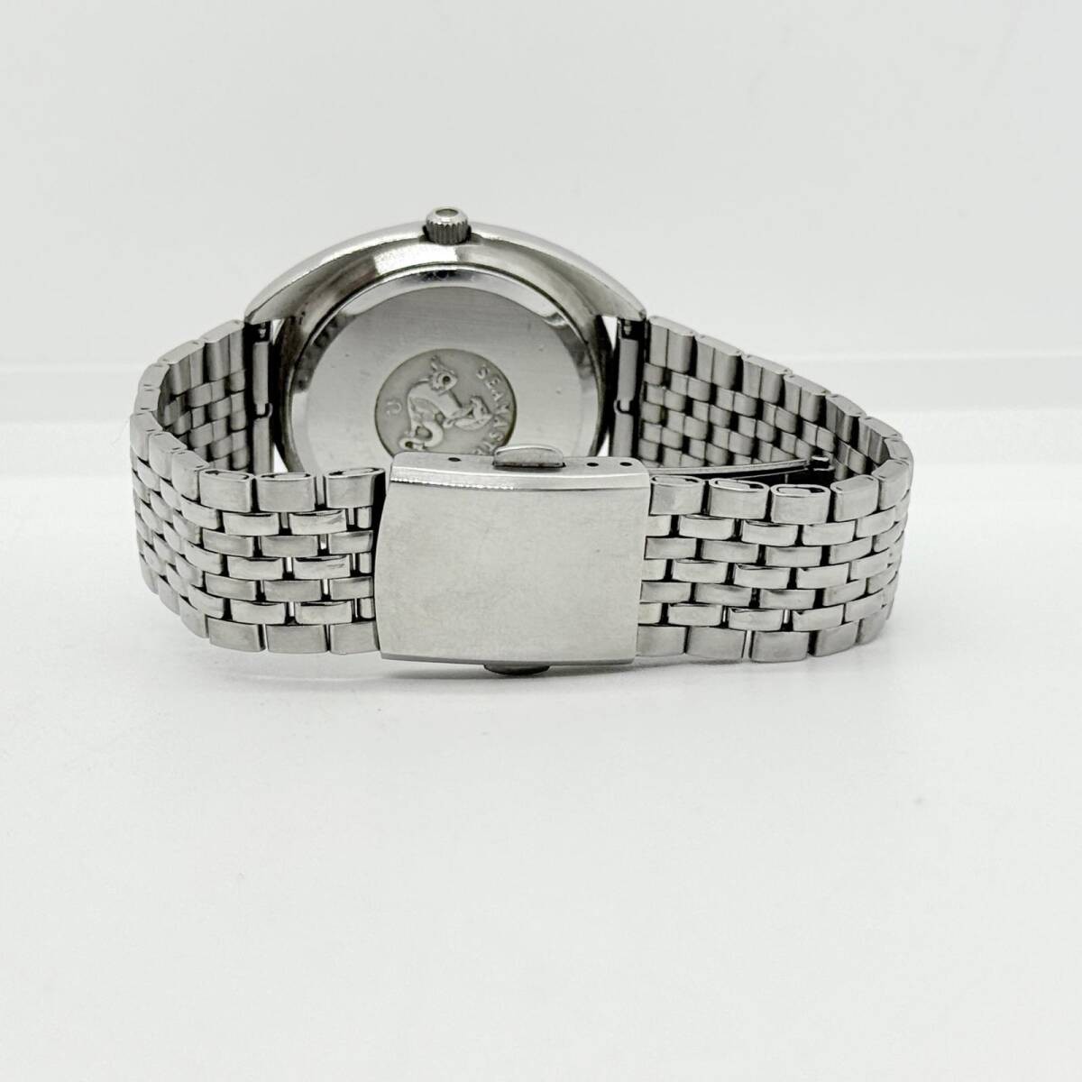 OMEGA Seamaster Men’s Quartz Watch Grey Dial Silver Band 38.4mm Authentic